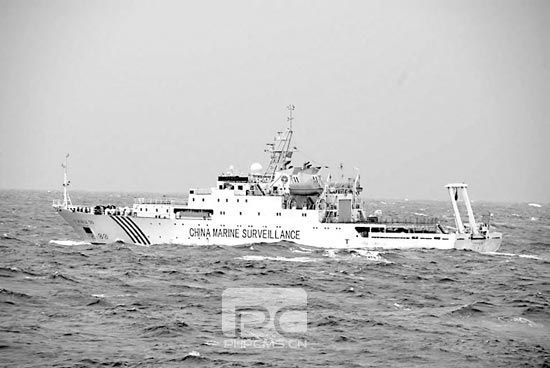 日方11月27日发布的中国海监船巡航照片。