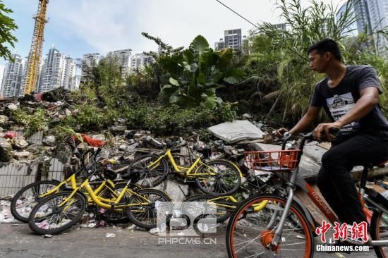 8月22日，位于广州珠江新城旁正在进行城中村改造的冼村内，有大量的共享单车被丢弃在村内的大街小巷或是空地上。 <a target=